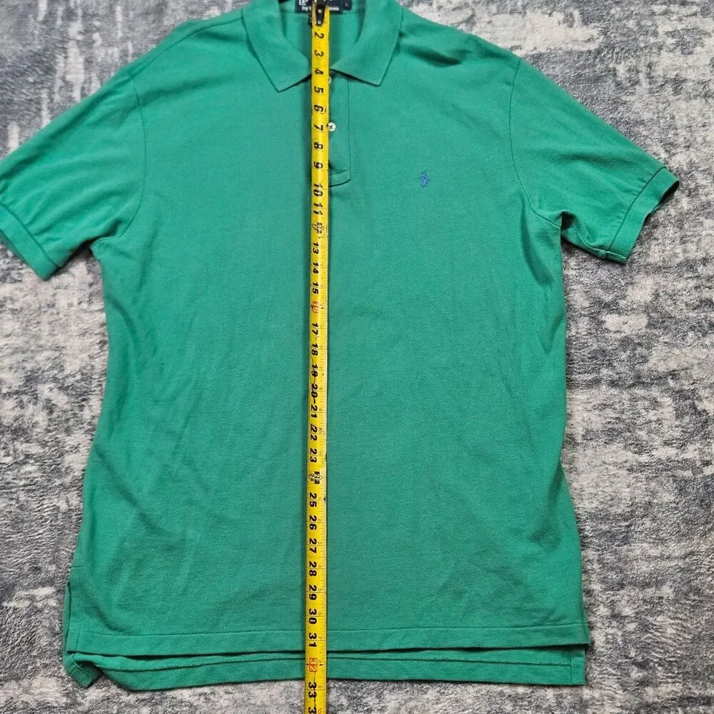 Polo Ralph Lauren Green Cotton Polo Shirt Mens L Classic Preppy Casual Summer